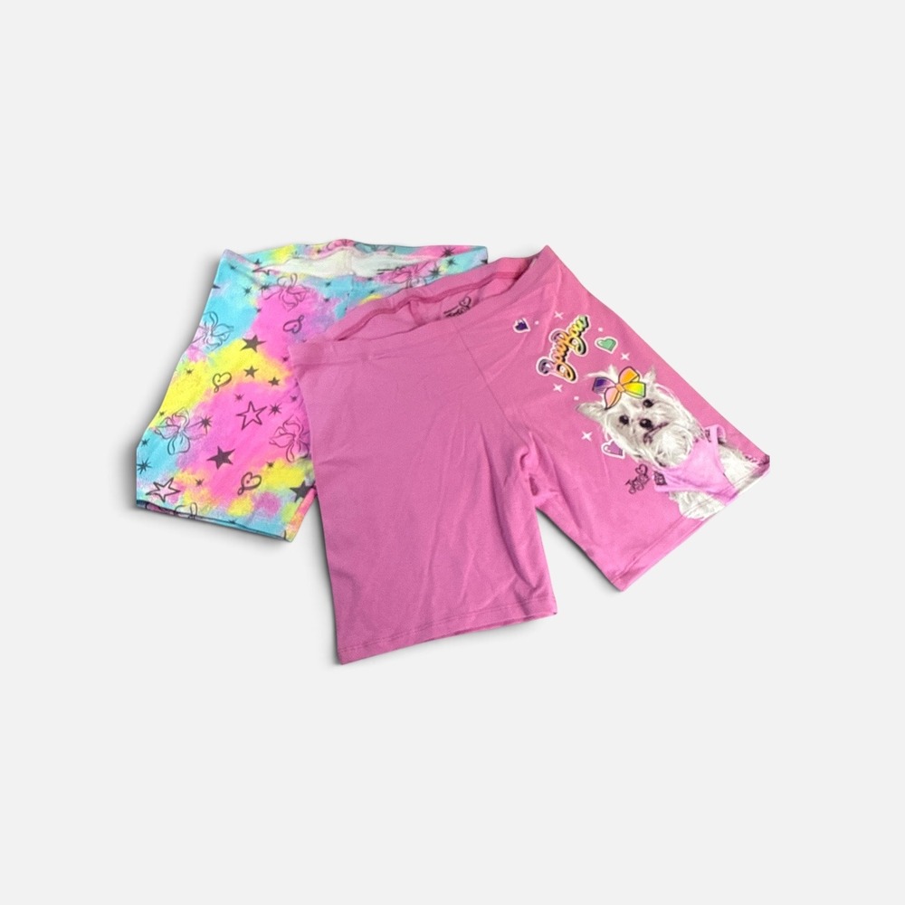 JoJo Siwa Girls 2-Pack Bike Shorts Pink BowBow Tie-Dye XL 14-16 KG01577GJOS0614